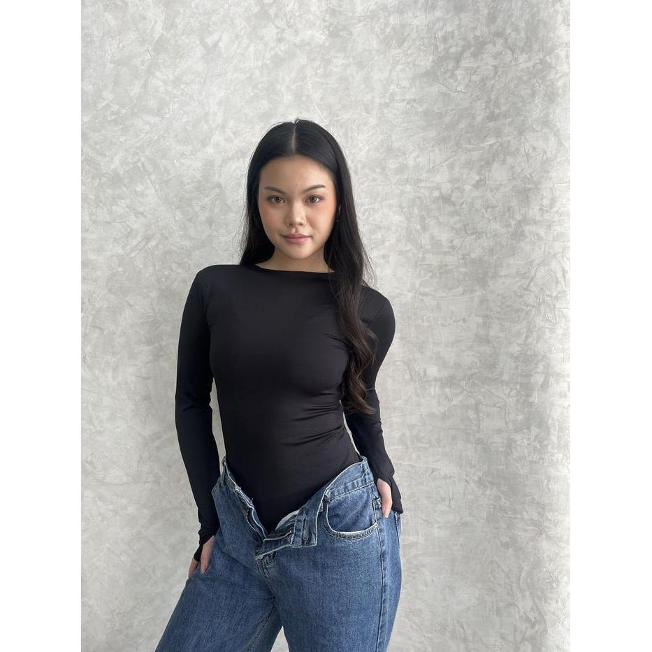 Lassmee KHLOE Bodysuit Wanita / Atasan Bodysuit Wanita Lengan Panjang / Bodysuit Hijab Friendly