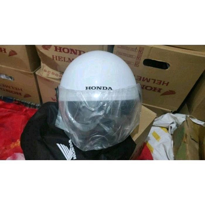 (SCOOPY PUTIH / HITAM) Helm Honda Original, Model Scoopy TANPA STIKER SCOOPY (POLOSAN)