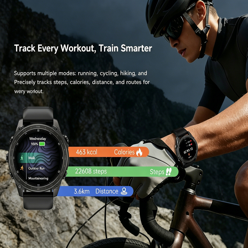 2026 T8pro Sport Smart Watch 1.43inch Health Monitoring Men Watch for Outdoor 5.4Bluetooth Call