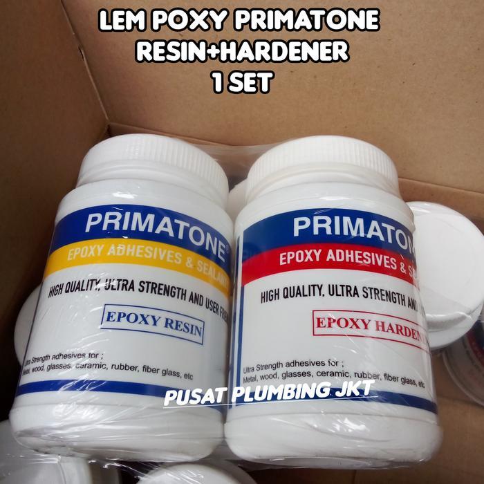 Lem Epoxy Primatone Resin+Hardener Adhesive / Lem Poxy Primaton 1Set Terbaru 