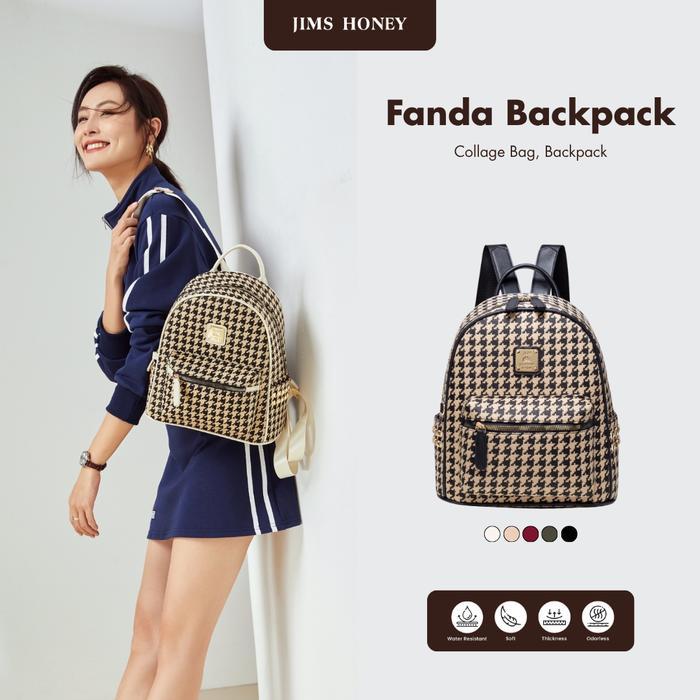 JIMS HONEY - Fanda Backpack - Tas Ransel Wanita Kulit Cewek kuliah kerja