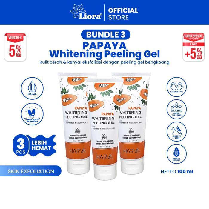 [Bundle Hemat - 3 Pcs ] HARVA Peeling Gel - 100 ML Eksfoliasi, Mengangkat Sel Kulit Mati, Menutrisi,