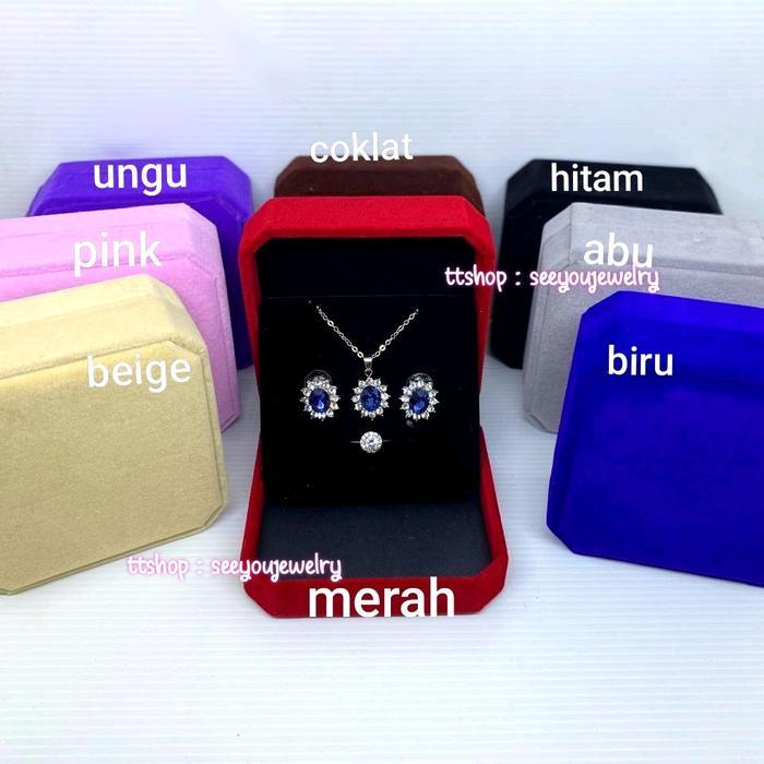 NW Kotak Set Perhiasan / Box Tempat Perhiasan Emas Set bisa untuk cincin kalung anting emas /
