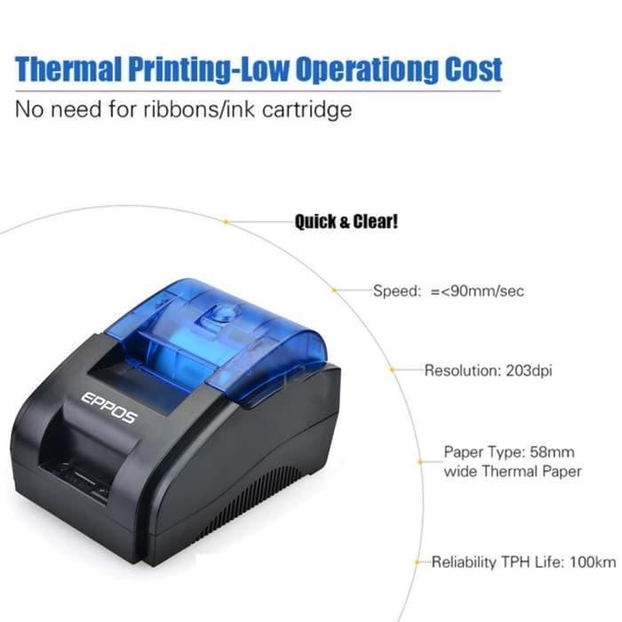 Moka Pos Printer Bluetooth / Ppob Pos Thermal 58Mm Eppos Rpp02 Kasir