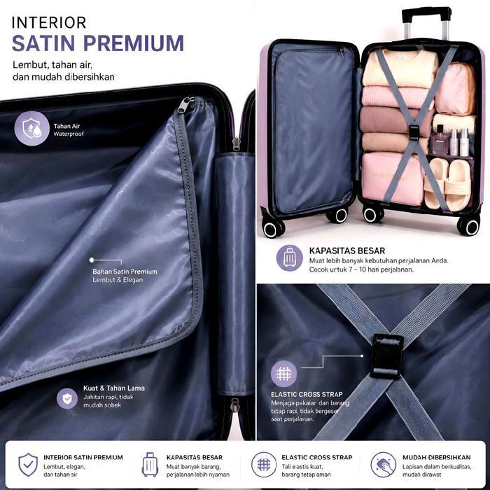 Koper 24 Inch Koper Travel Premium Abs Anti Pecah Koper Besar Koper Bagasi Koper Roda 4 Double