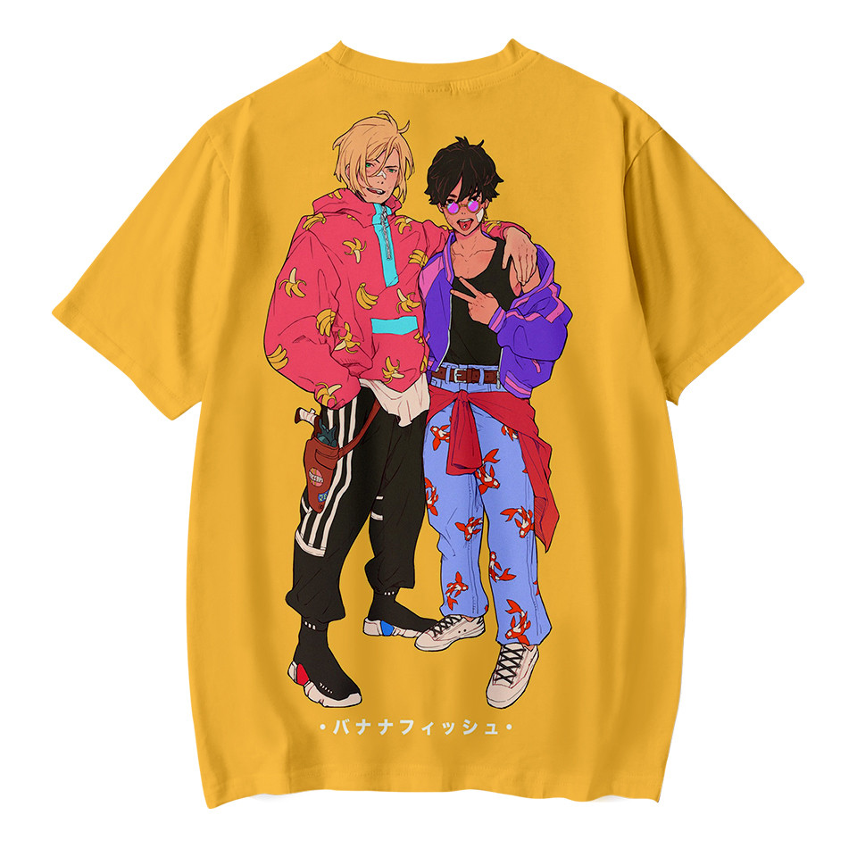 Kaos Ikan Pisang Kaos Gaya Kpop Kuning Tren Panas Kaos Lembut Anime Bersirkulasi Tren Panas