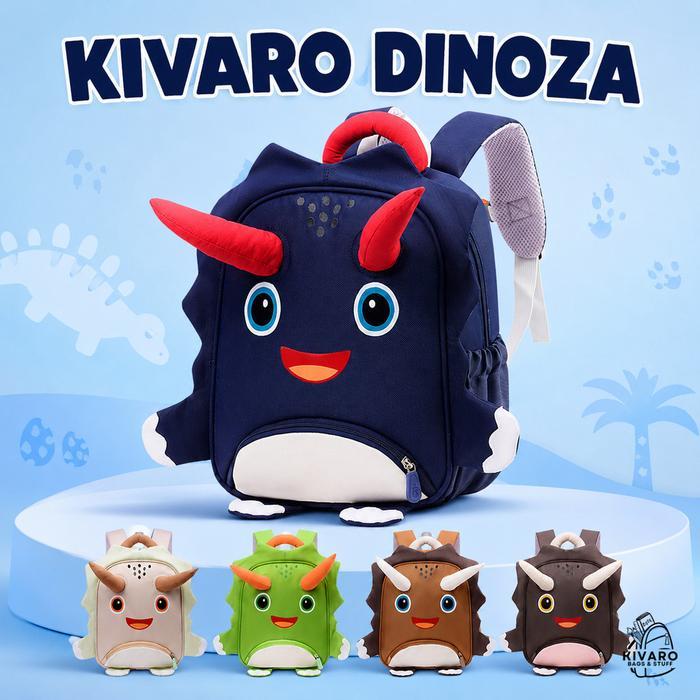 Tas Ransel Anak Motif Lucu Kivaro Dinoza Tas Anak Dinosaurus Paud Tk Unisex Umur 2-6 Thn 34Cm 663