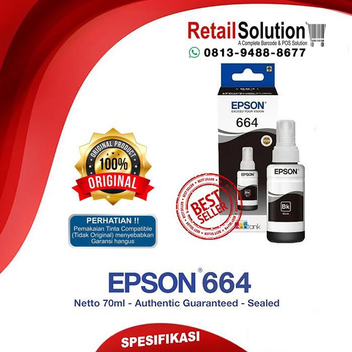 Tinta Epson 664 Original Black - Tinta Printer Epson L120 L310 L360