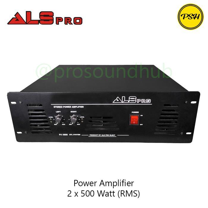 ALS Pro PA-1000 PA1000 Power Amplifier 500 Watt Stereo 2 Channel Amply