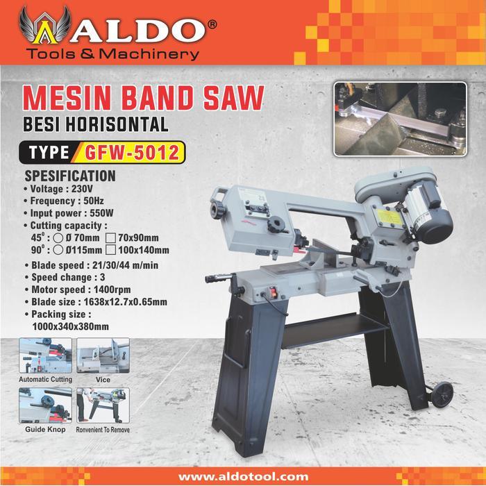 Mesin Pemotong Besi / Band Saw Horisontal Type : GFW-5012 ALDO