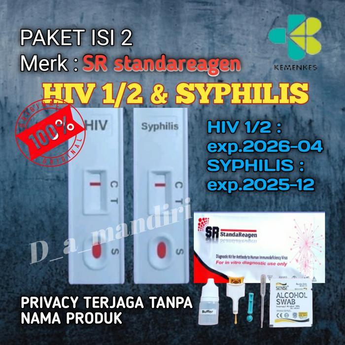 QUALITY OneStep Tes HIV & Sifilis 1 paket 2 Alat Test Pemeriksaan-SR