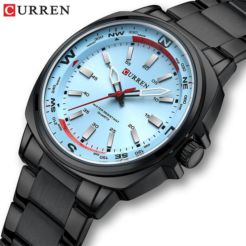 URREN 8455 Men's Fion Quartz th Business Stainless Steel Strap Night Light terproof Luxury Men's th