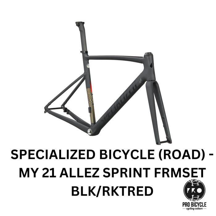 SPECIALIZED BICYCLE (ROAD) - MY 21 ALLEZ SPRINT FRMSET BLK/RKTRED - 58