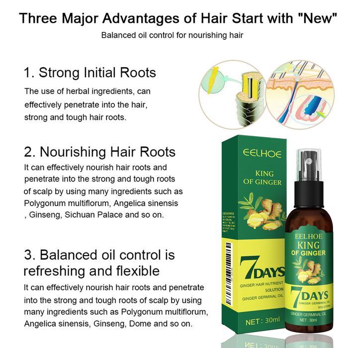 Promo King Of Ginger 7 Days Hair Growth Spray, Natural Ginger Hair Regrowth Serum, Anti Hair Loss