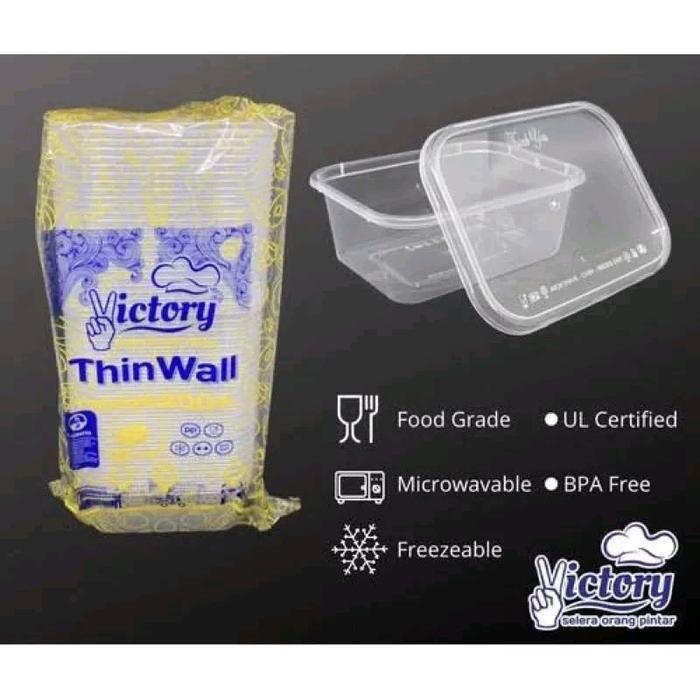 SALE Victory Thinwall food container 200 ml kotak/tempat penyimpanan/ cup salad/ cup kotak READY