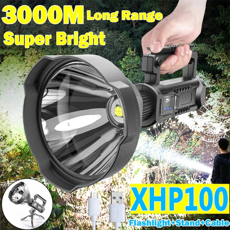 ESMARTER Rechargeable Searchlight Outdoor terproof High Power Lighting Flashlight 8000 Ma Large