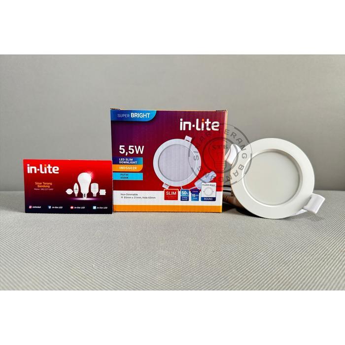 new LAMPU LED PLAFON INLITE SLIM DOWNLIGHT 5,5W 5,5 WATT - INDS602R