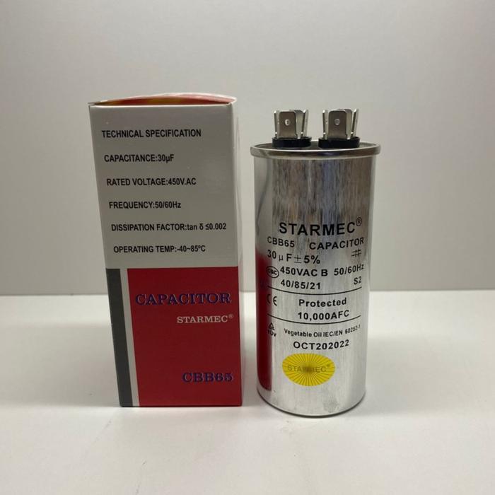 KAPASITOR AC 30UF CAPASITOR AC 30 UF 450VAC STARMEC