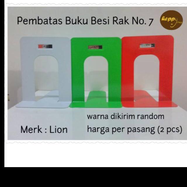 Diskon Penyekat / Pembatas Buku Besi Lion Original