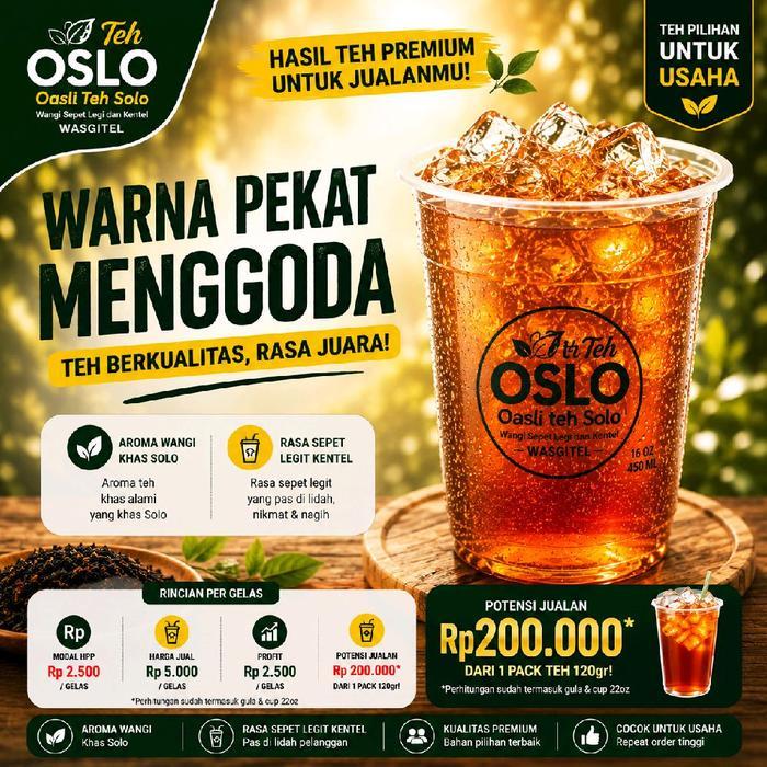 Teh Oslo Racikan Spesial Khas Solo Untuk Jualan Es Teh Wangi Sepet Kentel 120gr
