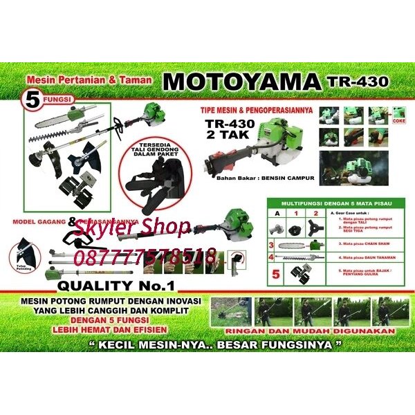 Mesin Potong Rumput Motoyama TR 430  5 IN 1