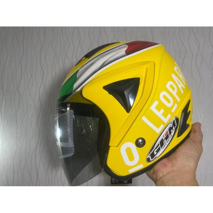 GHM HELM GHM VISTA LEOPARD, HELM HALF FACE DEWASA PRIA DAN WANITA, SERTIFIKAT SNI, BAHAN ABS,