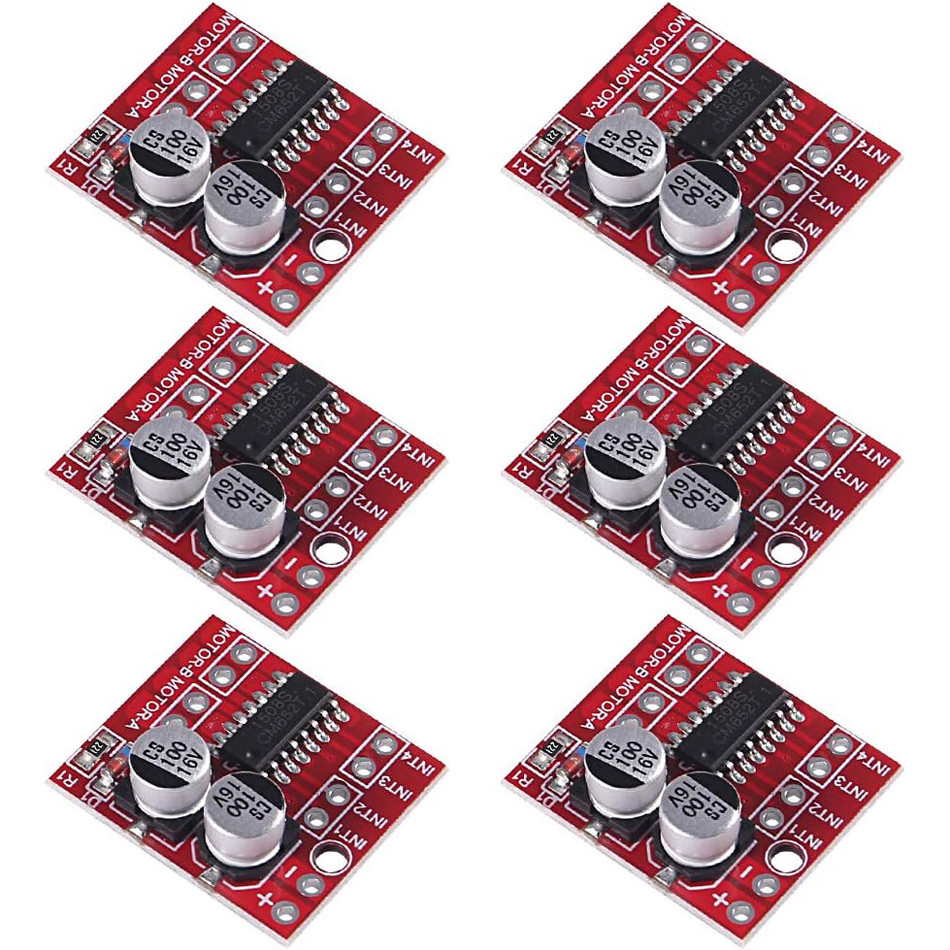 6 Pack L298N DC Motor Driver, MX1508 Dual Channel 1.5A 2 Way PWM Speed Controller Dual