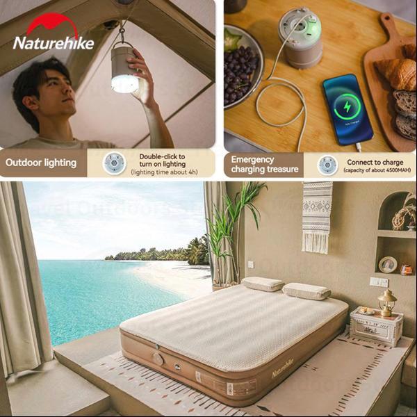 KASUR MATRAS ANGIN CAMPING / GLAMPING NATUREHIKE CNH22DZ026 + POMPA