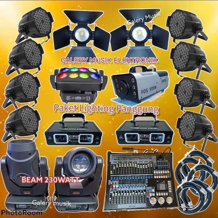 PAKET LAMPU PANGGUNG PROFESSIONAL LIGHTING CAFE,DJ,DISCO,GEREJA,DLL
