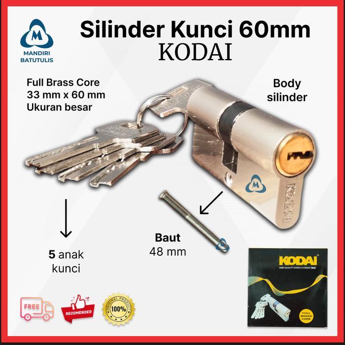 Premium Silinder Konci Pintu Kodai - Silinder Kunci Besar - Anak Konci Pintu 60Mm Original