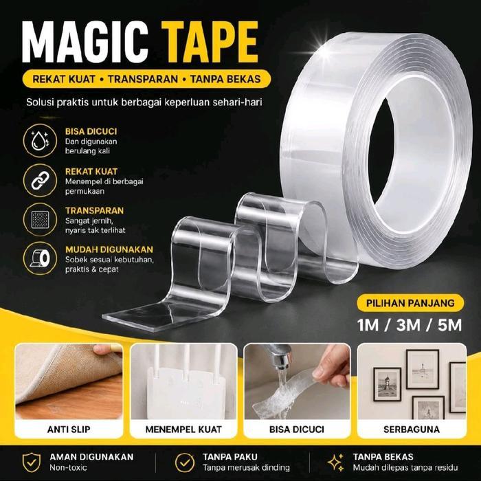 DOUBLE TAPE ISOLASI NANO / DOUBLE TAPE / LAKBAN BOLAK BALIK / NANO DOUBLE TAPE