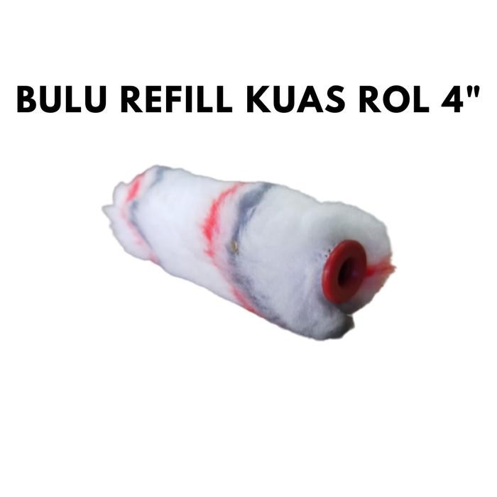 Bulu Kuas Roll Kapal Bulu Wool 4" Inci Cat Dinding Tembok / Refill Isi Ulang Kuas Cat Rol Kecil 4" I