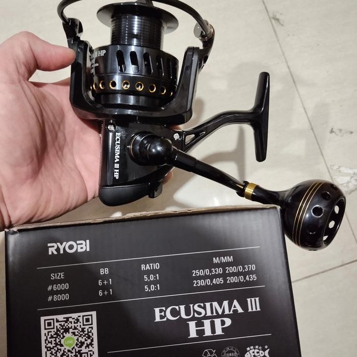 reel ryobi ecusima III hp pilihan 6000 atau 8000 power handel