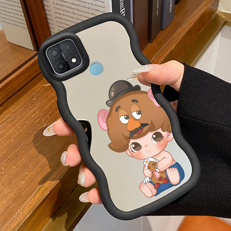 Casing HP Untuk OPPO A15 A15s A35 4G Case Anak laki-laki Macaron Softcase Silikon Kasing Girl Mirror