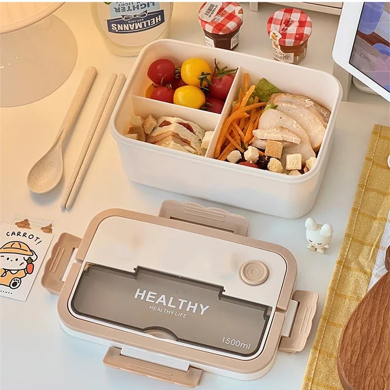 Compartment Lunch Box Plastic Portable Lunchbox Students Office Bento Box Microwave Food Containers