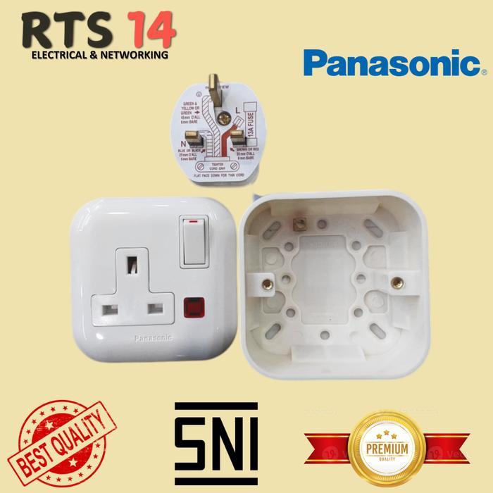 Panasonic Stop Kontak Ac 1 Set Wbj1214W-3K/ Stop Kontak Ac Paket Panasonic - Wbj1214W-3K
