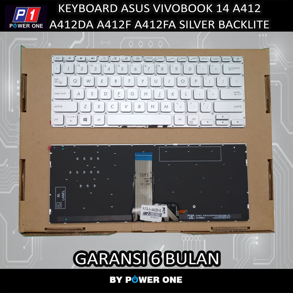 Keyboard Asus Vivobook 14 A412 A412DA A412F A412FA Silver Backlite