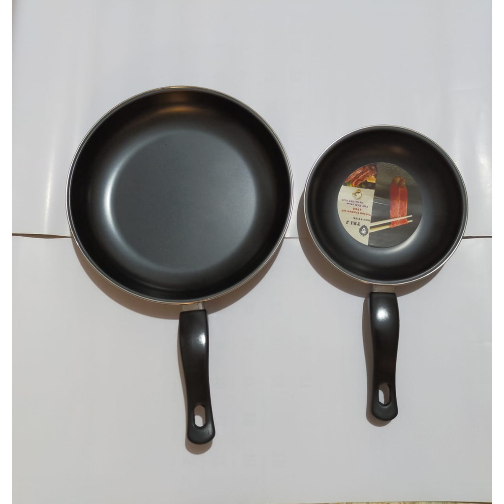 Frypan Teflon Set 2 in 1 18cm dan 25cm Panci Set / Frypan Wajan Murah / Wajan Serbaguna 2 in 1 /