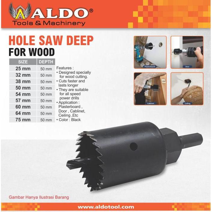 MATA BOR PELUBANG KAYU / MATABOR KAYU / DEEP HOLE SAW FOR WOOD ALDO