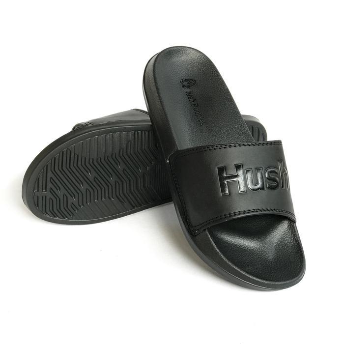 Sandal Hush Puppies Pria Terbaru Full Black Big Text