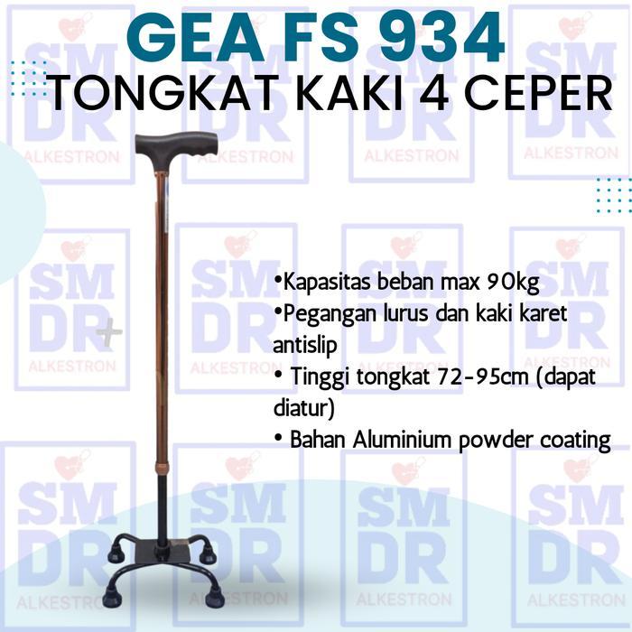 PROMO tongkat kaki 4 ceper GEA FS934 penunjang gerak aluminium ringan