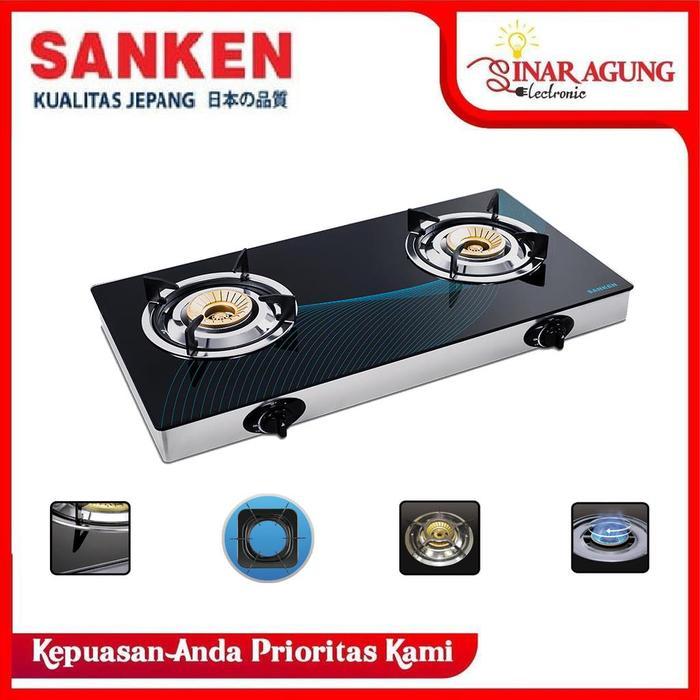 Sanken Sg363Bx / Sg-363Bx Kompor Gas 2 Tungku Tempered Glass