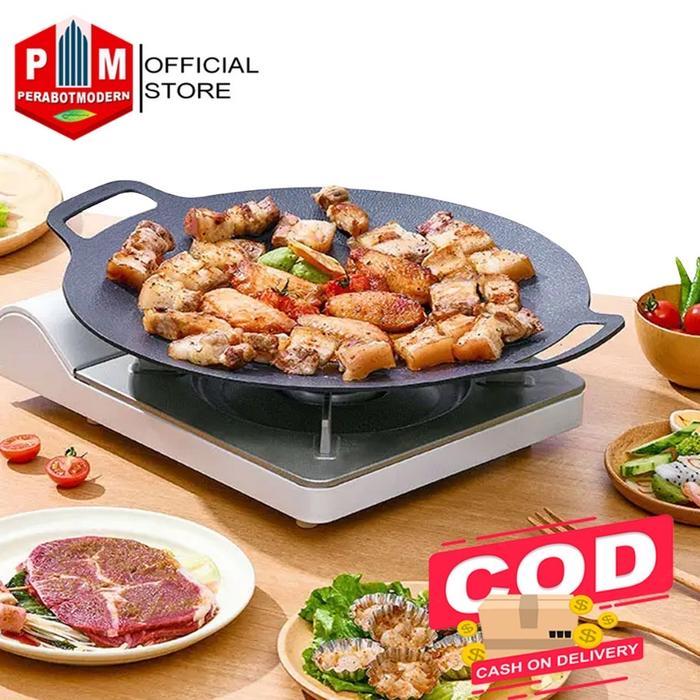 Wajan Datar Panggang Bbq Teflon Datar Anti Lengket Grill Pan Barbeque 34Cm Gsf 4934 Kitchenware