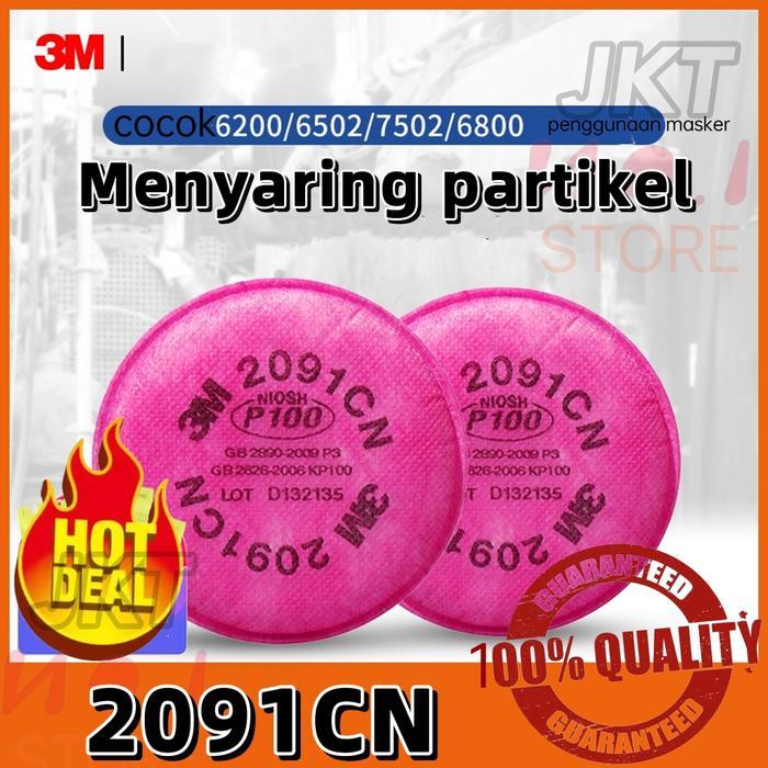 Bisa E-Katalog Filter Masker 3M 2091Cn Kp100 Respirator 3M6200 7502 Untuk Serbuk Debu