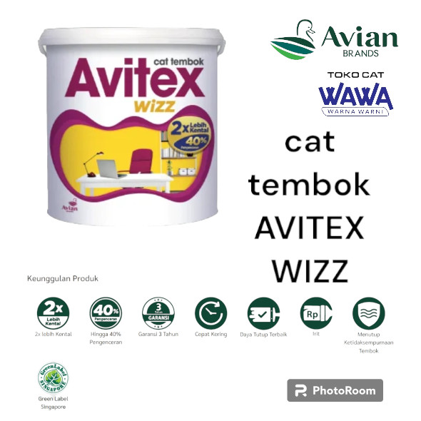 cat tembok avitex wizz interior avian 5kg ready mix
