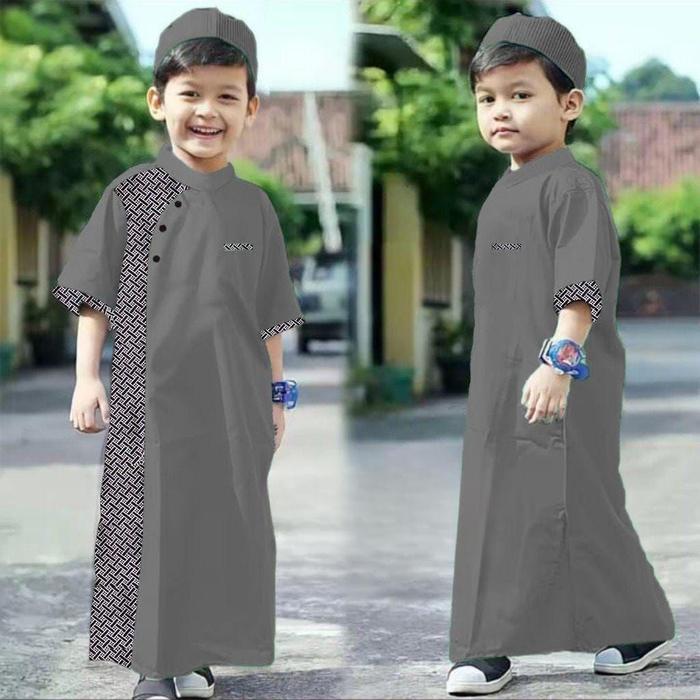 luto- Baju Koko Anak Laki-Laki Jubah Anak Lebaran 2024 Umur 1-12 Tahun