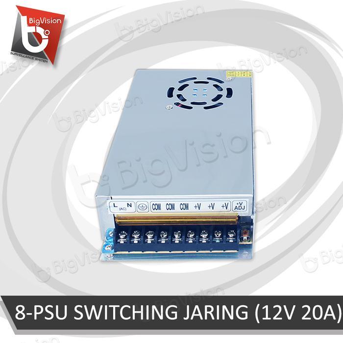 Power Supply 12 Volt 20 Ampere Cctv Psu 12V-20A Jaring Dc Travo