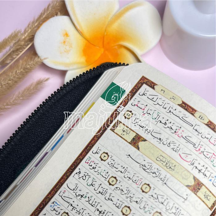 Sedia MAJUMA Alquran Saku Resleting A7 Travel Size Tajwid Warna Al Quran Tilawah Al-Ghaffar