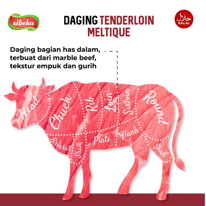 kfud- Daging Sapi Steak Meltique Tenderloin Beef Halal 200 Gram Frozen Food
