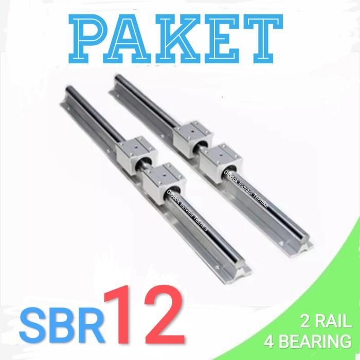 Terlaris Paket Set Rail Guide Linear Sbr12 Sbr 12 Shaft + 4 Block Sbr12Uu